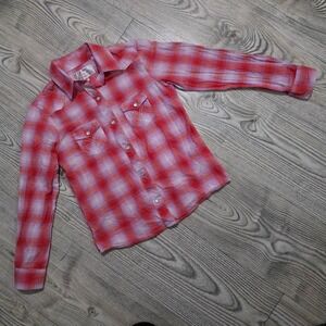 Panhandle Pearl Snap Plaid Long Sleeve Button Up Size Medium